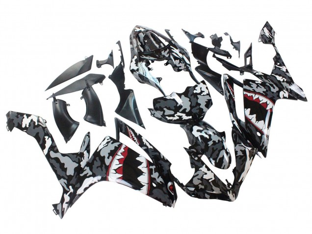2007-2008 Yamaha YZF 1000 R1 Motorcycle Fairings - Grey White Camouflage Shark Canada