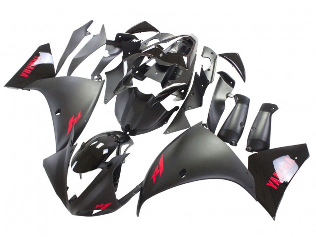 2009-2011 Yamaha YZF 1000 R1 Motorcycle Fairing - Matte Black Red Decal Canada