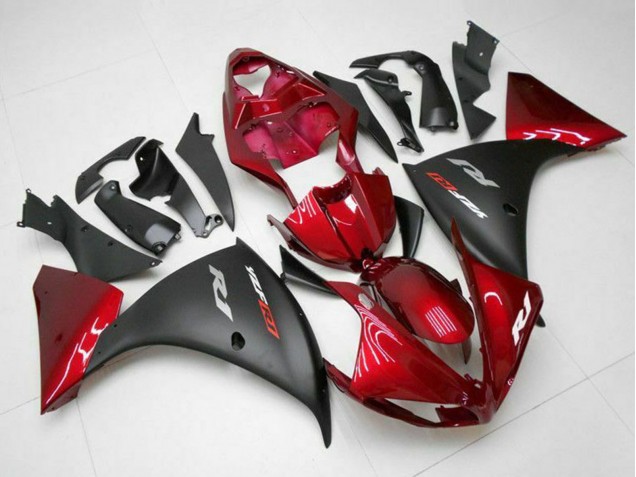 2009-2011 Yamaha YZF 1000 R1 Motorcycle Fairings - Red Matte Black Canada