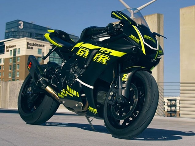 2020-2025 Yamaha YZF 1000 R1 Motorcycle Fairings - Glossy Black Fluorescent Yellow Canada