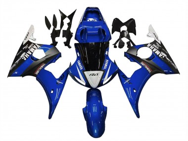 Purchase 2003-2004 Yamaha YZF R6 Motorcycle Fairings - Blue White Glossy Black Yamalube Canada