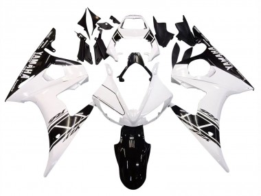 Purchase 2003-2004 Yamaha YZF R6 Motorcycle Fairing - White Glossy Black Canada