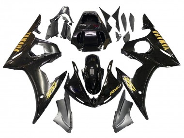 Purchase 2003-2004 Yamaha YZF R6 Motorcycle Fairings - Glossy Black Gold Decals Canada