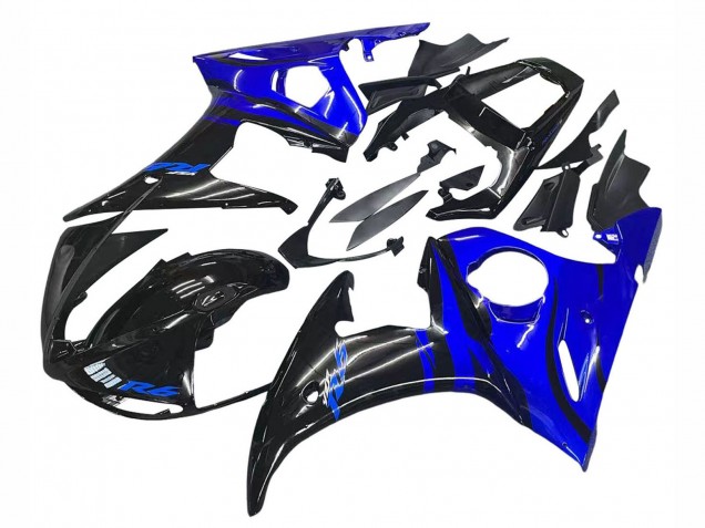 2003-2004 Yamaha YZF R6 Motorcycle Fairing - Blue Glossy Black Canada