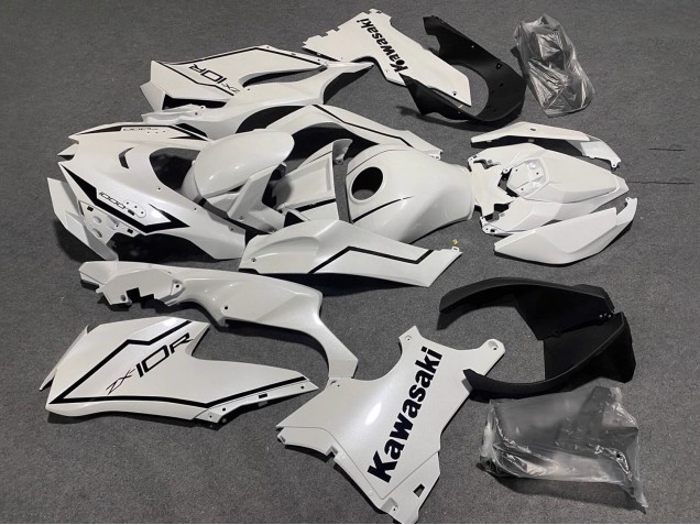 2021-2026 Kawasaki ZX10R Motorcycle Fairings - Pearl White Black Canada