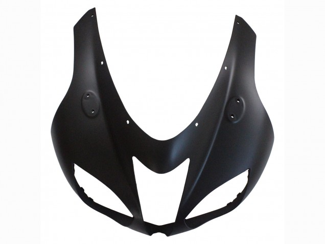 2007-2008 Kawasaki ZX6R Motorcycle Fairings - Matte Black with Yellow Logo Ninja Canada