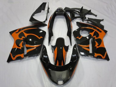 Purchase 1996-2007 Honda CBR1100XX Blackbird Motorcycle Fairings - Glossy Black Orange Flame Canada