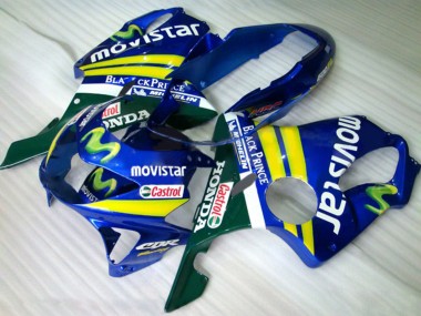 Purchase 1999-2000 Honda CBR600 F4 Motorcycle Fairings - Blue Yellow Green MoviStar Castrol Canada