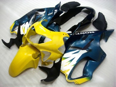 Purchase 1999-2000 Honda CBR600 F4 Motorcycle Fairings - Yellow Dark Blue Glossy Black Canada