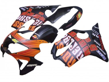 Purchase 1999-2000 Honda CBR600 F4 Motorcycle Fairings - Matte Black Orange Rossi Repsol 46 Canada
