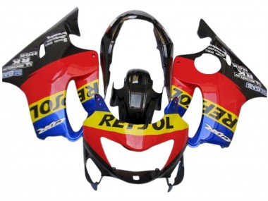 Purchase 1999-2000 Honda CBR600 F4 Motorcycle Fairings - Red Yellow Blue Glossy Black Repsol Canada