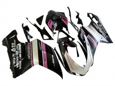 Purchase 2007-2014 Ducati 848 Motorcycle Fairings - White Pink Glossy Black Connie Canada