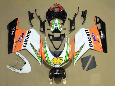 Purchase 2007-2014 Ducati 848/1098/1198 Motorcycle Fairings - White Orange Green Glossy Black Tim 46 Canada