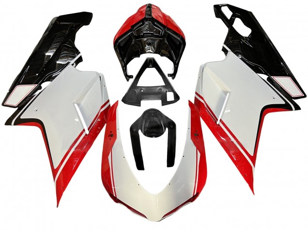 2007-2014 Ducati 848/1098/1198 Motorcycle Fairing - White Red Glossy Black Canada