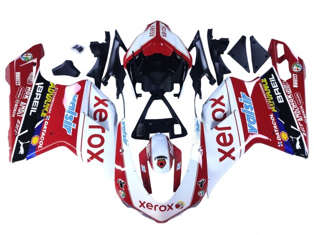2007-2014 Ducati 848/1098/1198 Motorcycle Fairings - White Red Glossy Black Valsir Xerox Canada