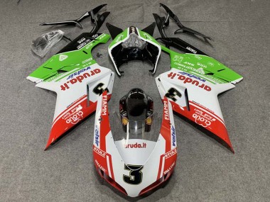 Purchase 2007-2014 Ducati 848/1098/1198 Motorcycle Fairings - White Red Green Valsir 3 Canada
