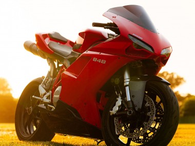 Purchase 2007-2014 Ducati 848 Motorcycle Fairings - Red Glossy Black Canada