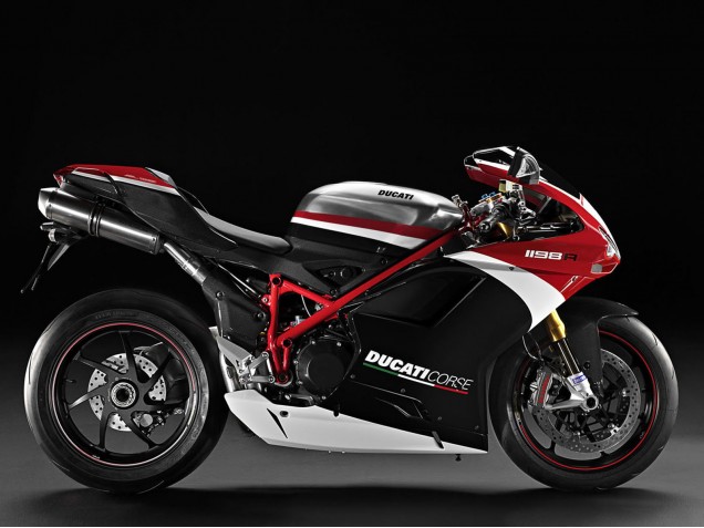 2007-2014 Ducati 848/1098/1198 Motorcycle Fairings - White Red Glossy Black Canada