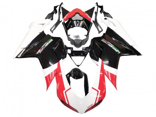 2007-2014 Ducati 848/1098/1198 Motorcycle Fairings - White Red Glossy Black Canada