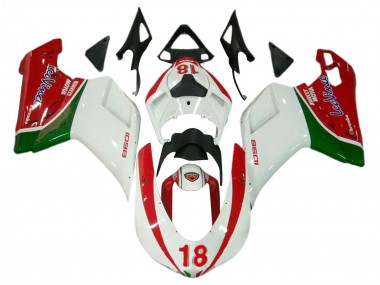 Purchase 2007-2014 Ducati 848/1098/1198 Motorcycle Fairings - White Red Green 18 Canada