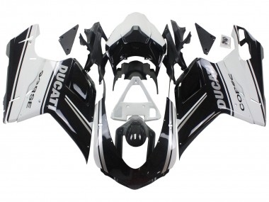 Purchase 2007-2014 Ducati 848/1098/1198 Motorcycle Fairings - White Glossy Black Corse Canada