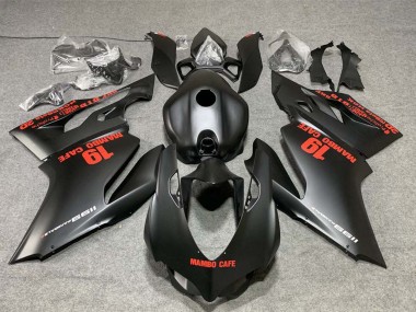 Purchase 2011-2014 Ducati 1199 Motorcycle Fairings - Matte Black with Red Decals Mambo Cafe 19 Canada