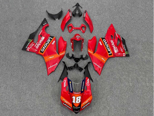 2011-2014 Ducati Panigale 899/1199 Motorcycle Fairings - Red Orange Black Monster Lenovo 18 Canada
