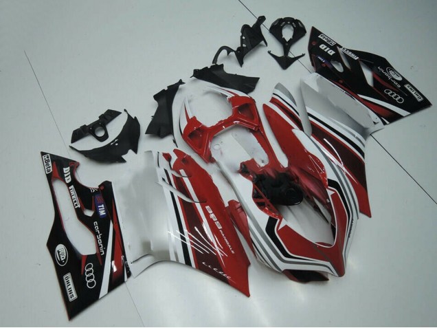 2011-2014 Ducati Panigale 899 Motorcycle Fairing - White Red Glossy Black Canada