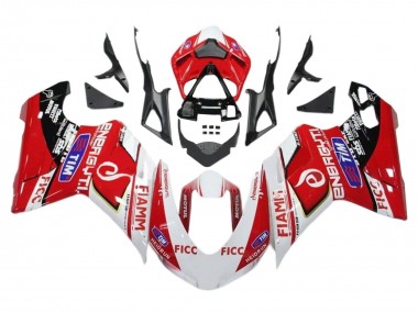 Purchase 2011-2014 Ducati 1199 Motorcycle Fairings - White Red Glossy Black Ficc Fiamm Canada