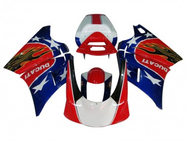 Purchase 1993-2005 Ducati 748/916/996/998 Motorcycle Fairings - White Red Blue Glossy Black Flame Canada