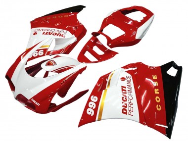 Purchase 1993-2005 Ducati 996 Motorcycle Fairings - White Red Gold Glossy Black Corse Performance Canada