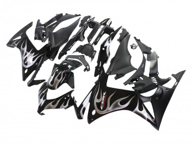 Purchase 2013-2015 Honda CBR500R Motorcycle Fairings - Glossy Black Silver Flame Canada