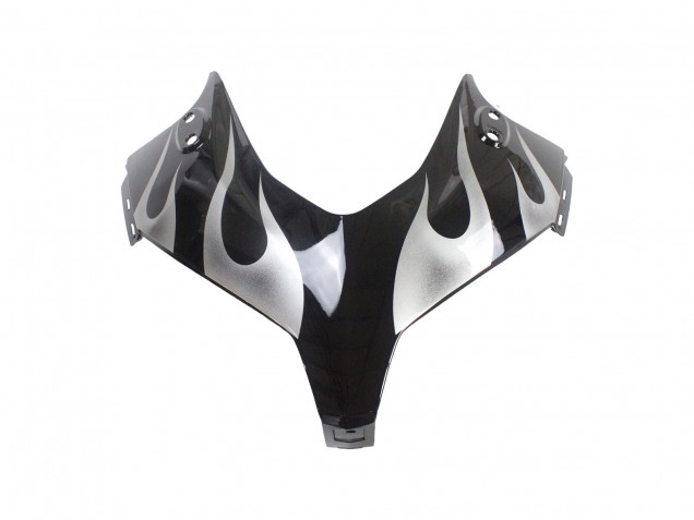 2013-2015 Honda CBR500R Motorcycle Fairings - Glossy Black Silver Flame Canada