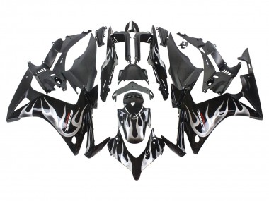 Purchase 2013-2015 Honda CBR500R Motorcycle Fairings - Glossy Black Silver Flame Canada