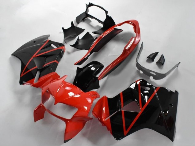 1998-2001 Honda VFR 800 Motorcycle Fairings - Red Glossy Black Stripe Canada