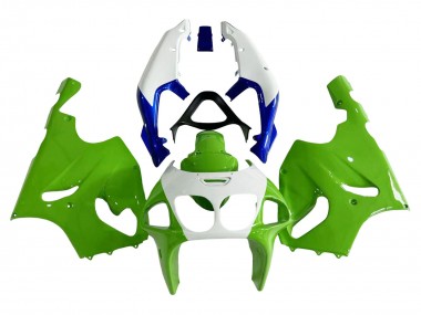 Purchase 1996-2003 Kawasaki ZX7R Motorcycle Fairings - White Green Blue Canada