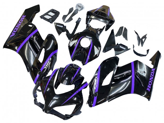 2004-2005 Honda CBR1000RR Motorcycle Fairings - Glossy Black Purple Stripe Canada
