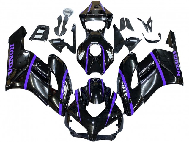 2004-2005 Honda CBR1000RR Motorcycle Fairings - Glossy Black Purple Stripe Canada