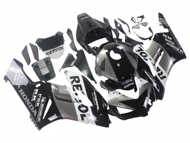 2004-2005 Honda CBR1000RR Motorcycle Fairing Kits - Silver White Glossy Black Repsol Canada