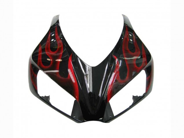 2006-2007 Honda CBR1000RR Motorcycle Fairing - Glossy Black Red Flame Canada