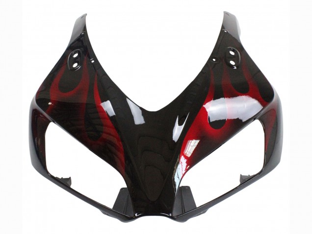 2006-2007 Honda CBR1000RR Motorcycle Fairing - Glossy Black Red Flame Canada