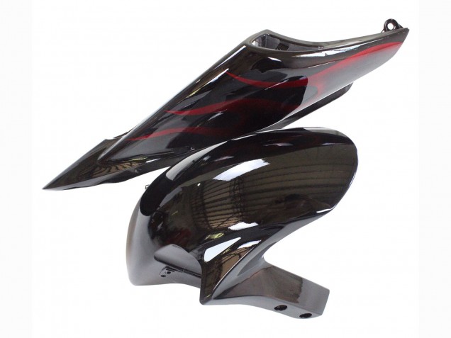 2006-2007 Honda CBR1000RR Motorcycle Fairing - Glossy Black Red Flame Canada