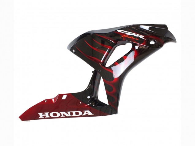 2006-2007 Honda CBR1000RR Motorcycle Fairing - Glossy Black Red Flame Canada