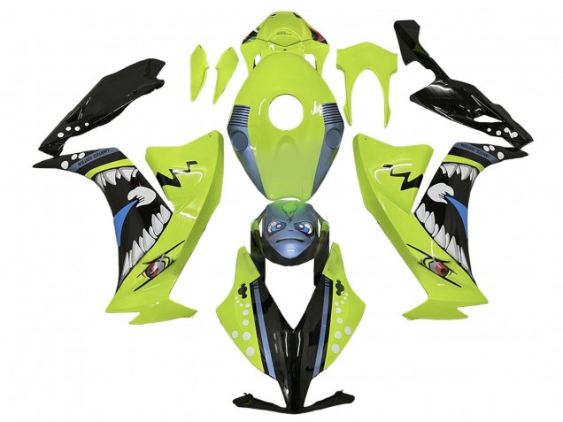 2012-2016 Honda CBR1000RR Motorcycle Fairings - Light Green Blue Glossy Black Shark Canada