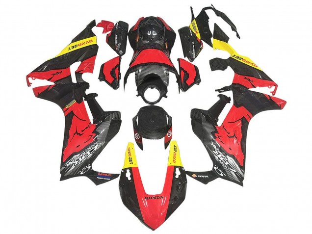 2017-2023 Honda CBR1000RR Motorcycle Fairings - Red Yellow Black Carbon Fiber Canada