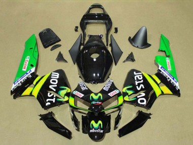 Purchase 2003-2004 Honda CBR600RR Motorcycle Fairings - Glossy Black Yellow Green MoviStar Castrol Canada