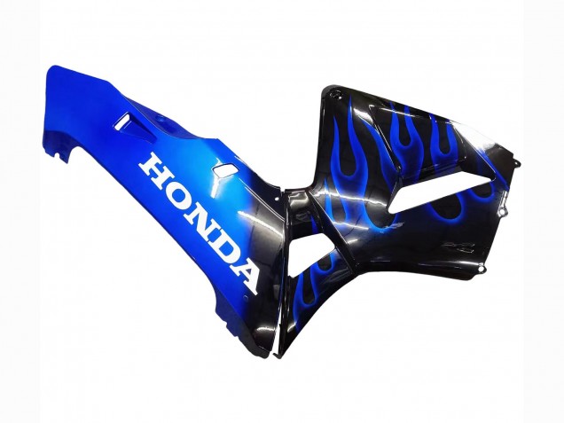 2005-2006 Honda CBR600RR Motorcycle Fairing - Glossy Black Blue Flame Canada