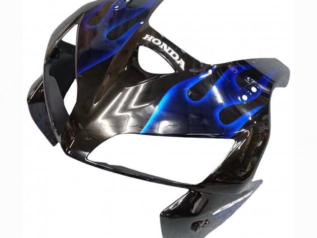 2005-2006 Honda CBR600RR Motorcycle Fairing - Glossy Black Blue Flame Canada