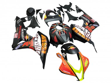 Purchase 2007-2008 Honda CBR600RR Motorcycle Fairings - Matte Black Orange Red Rossi Repsol 46 Canada