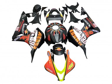 Purchase 2007-2008 Honda CBR600RR Motorcycle Fairings - Matte Black Orange Red Rossi Repsol 46 Canada